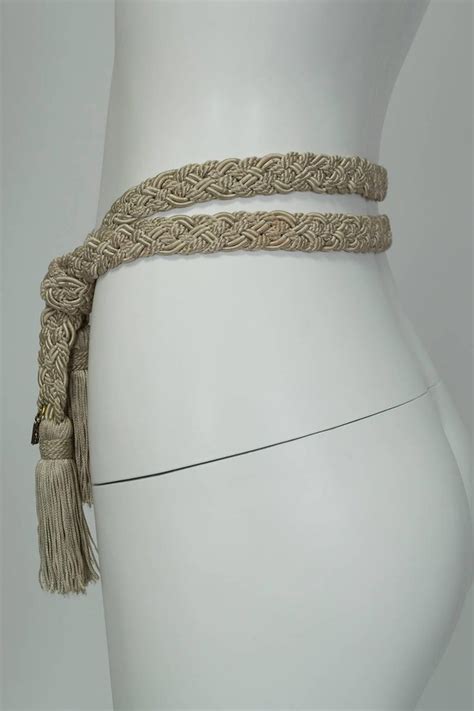 Yves Saint Laurent YSL Woven Silk Rope Tassel Belt, 1970s